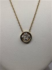 18' Diamond Necklace 4 Diamonds .16 Carat T.W. 10K Yellow Gold 2g